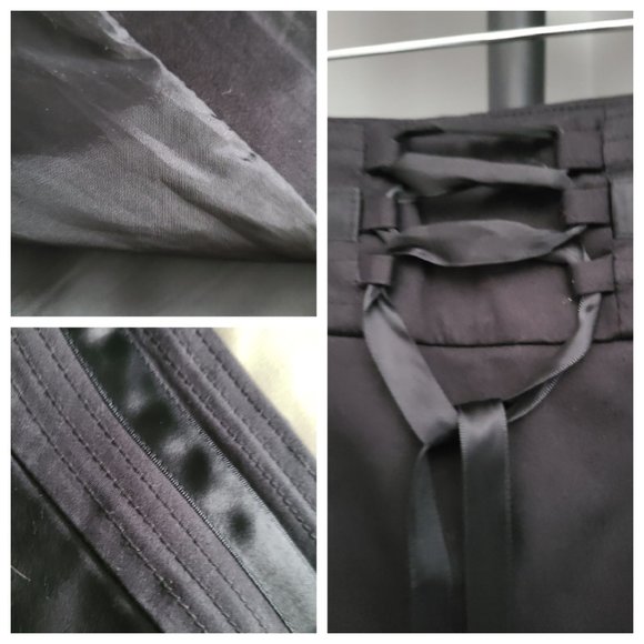 MIDTOWN Long Midi Black Skirt w/Ribbon Detail - Picture 2 of 8